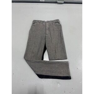 Wah Maker Mens Western Saddle Pants Grey Pinstripe Cinch Back Made in USA 34